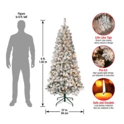 6 Ft. Pre-Lit Acacia Slim Tree With Clear Lights -Christmas Trees Sales AC100 300 60F Dim