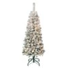 4.5 Ft. Pre-Lit Acacia Pencil Slim Flocked Tree With Clear Lights