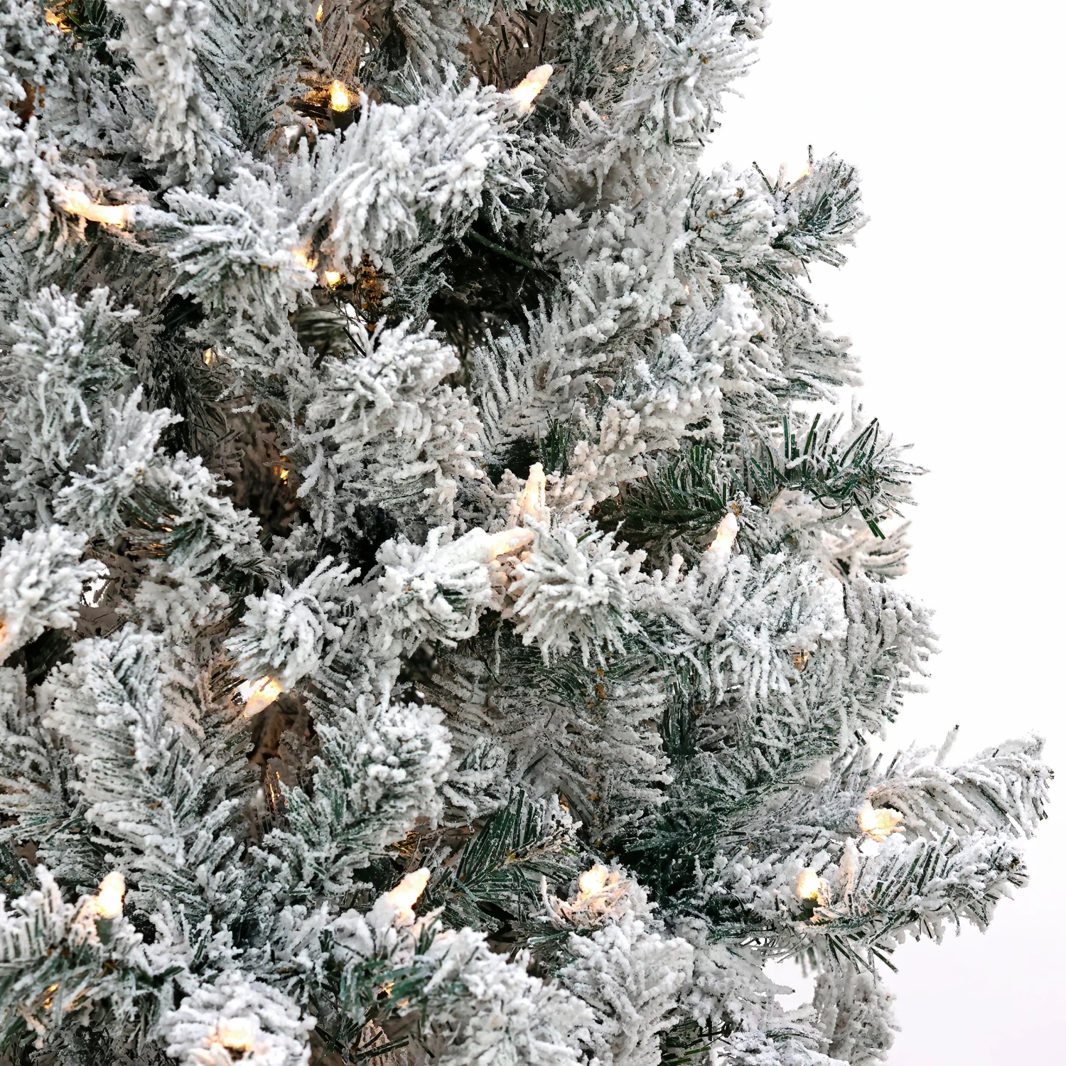 6 Ft. Pre-Lit Acacia Flocked Tree With Clear Lights 10 6 Ft. Pre-Lit Acacia Flocked Tree With Clear Lights - Image 10
