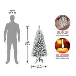 4.5 Ft. Acacia Flocked Tree -Christmas Trees Sales AC100 500 45F Dim