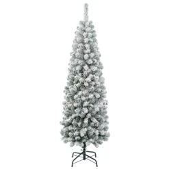 6 Ft. Acacia Pencil Slim Flocked Tree