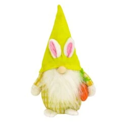 11 In. Yellow Easter Bunny Gnome Table Decoration