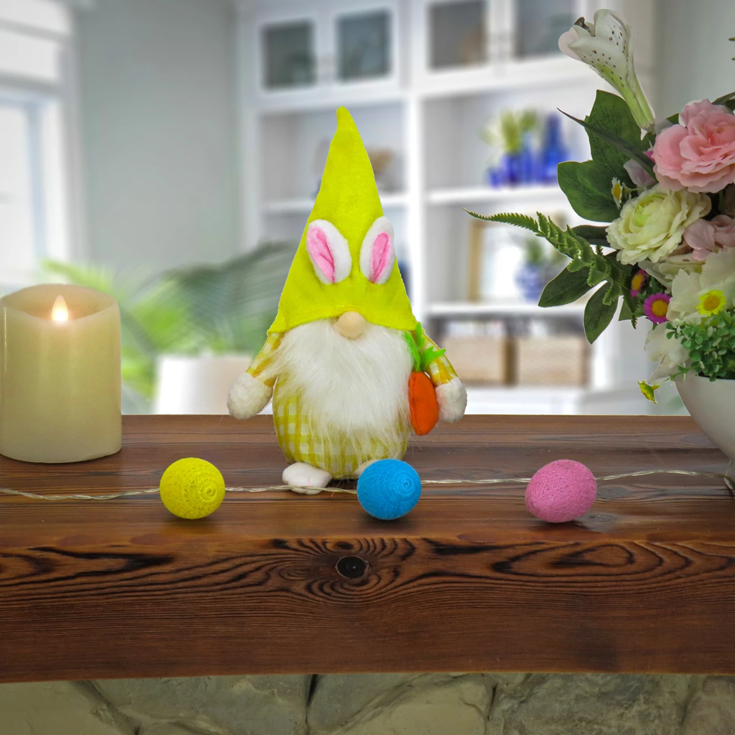 11 In. Yellow Easter Bunny Gnome Table Decoration 2 11 In. Yellow Easter Bunny Gnome Table Decoration - Image 2