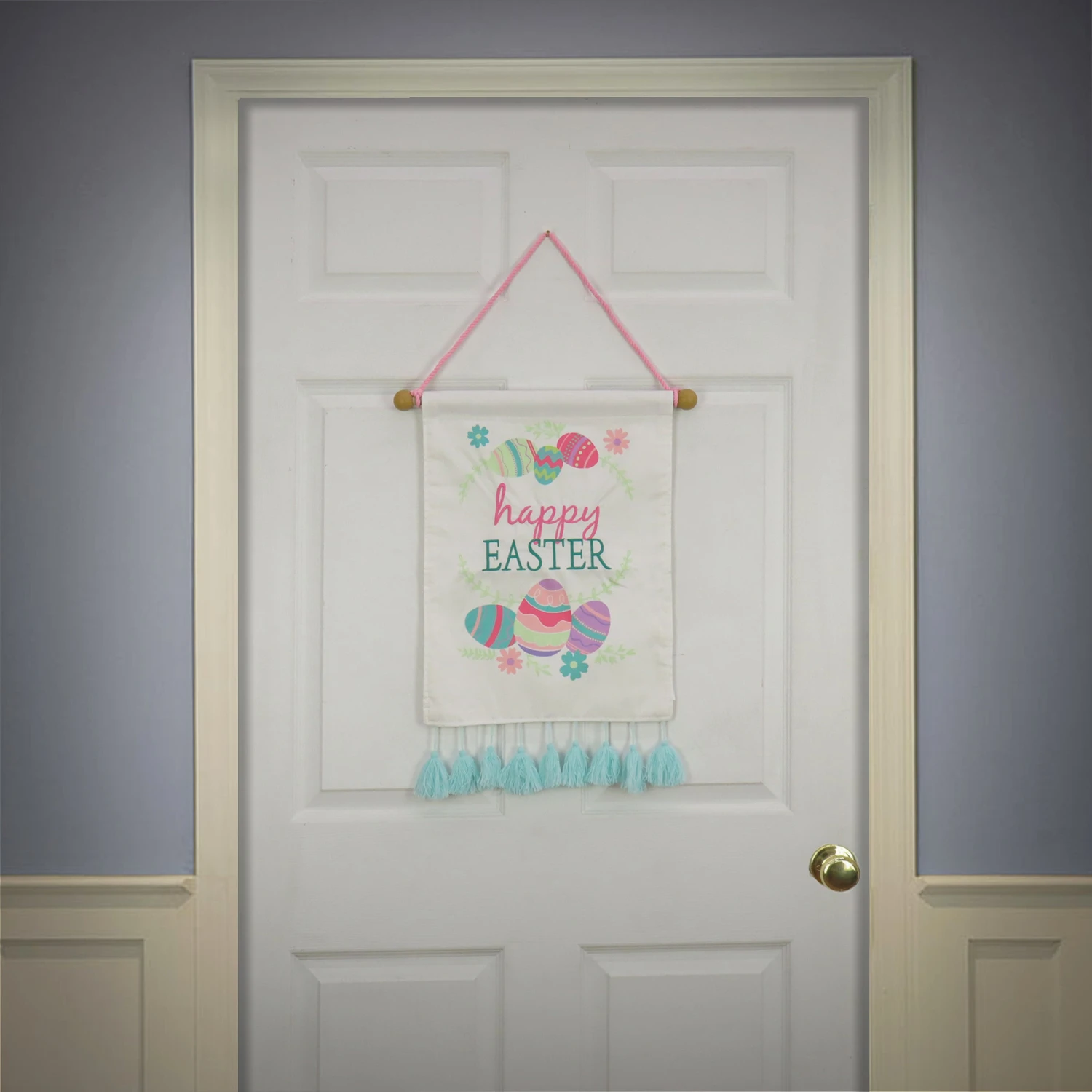 19 In. Happy Easter With Eggs Hanging Banner Decoration 2 19 In. Happy Easter With Eggs Hanging Banner Decoration - Image 2