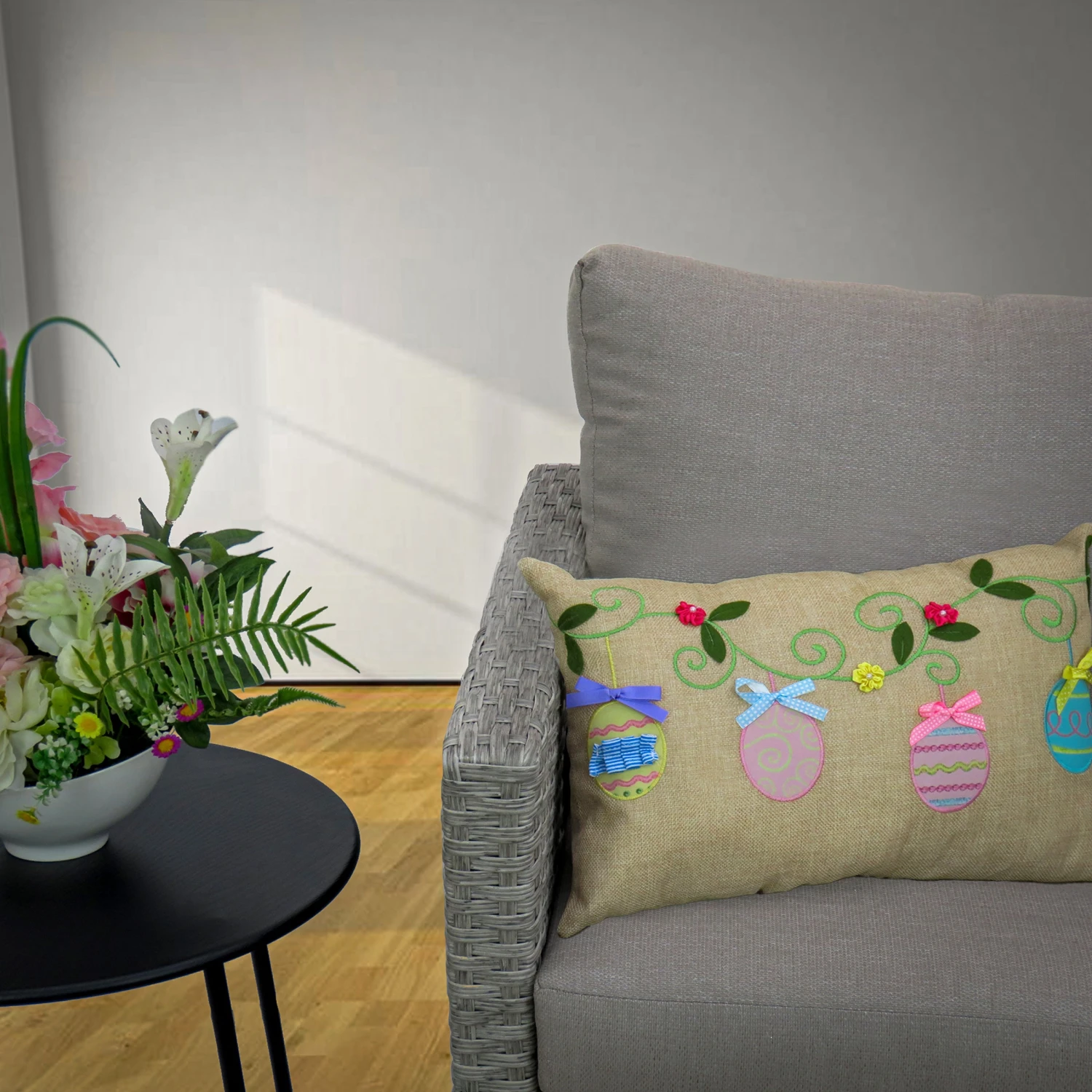 18 In. By 10 In. Decorated Easter Eggs Decorative Pillow 2 18 In. By 10 In. Decorated Easter Eggs Decorative Pillow - Image 2