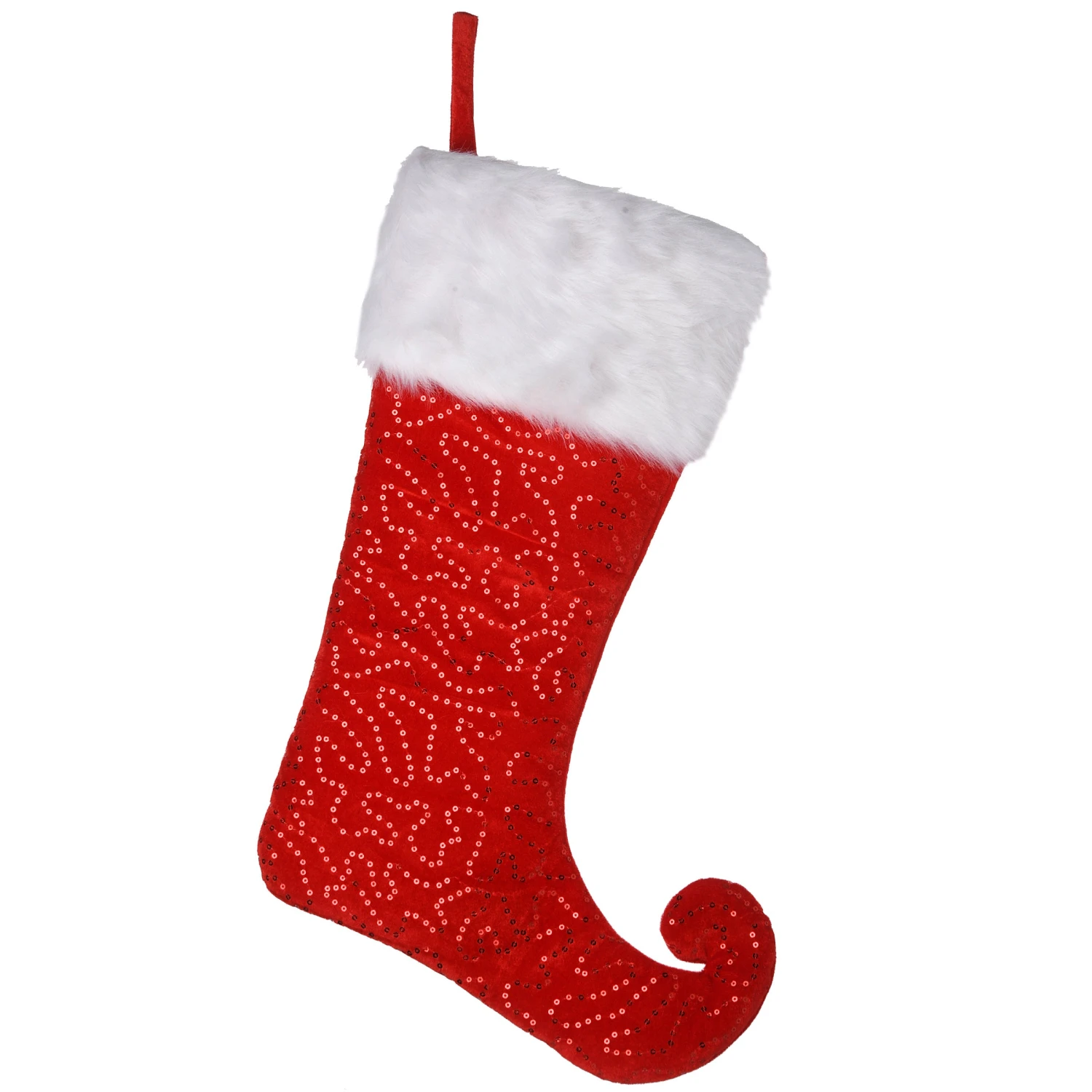 21 In. General Store Collection Jester Style Red Stocking 1 21 In. General Store Collection Jester Style Red Stocking