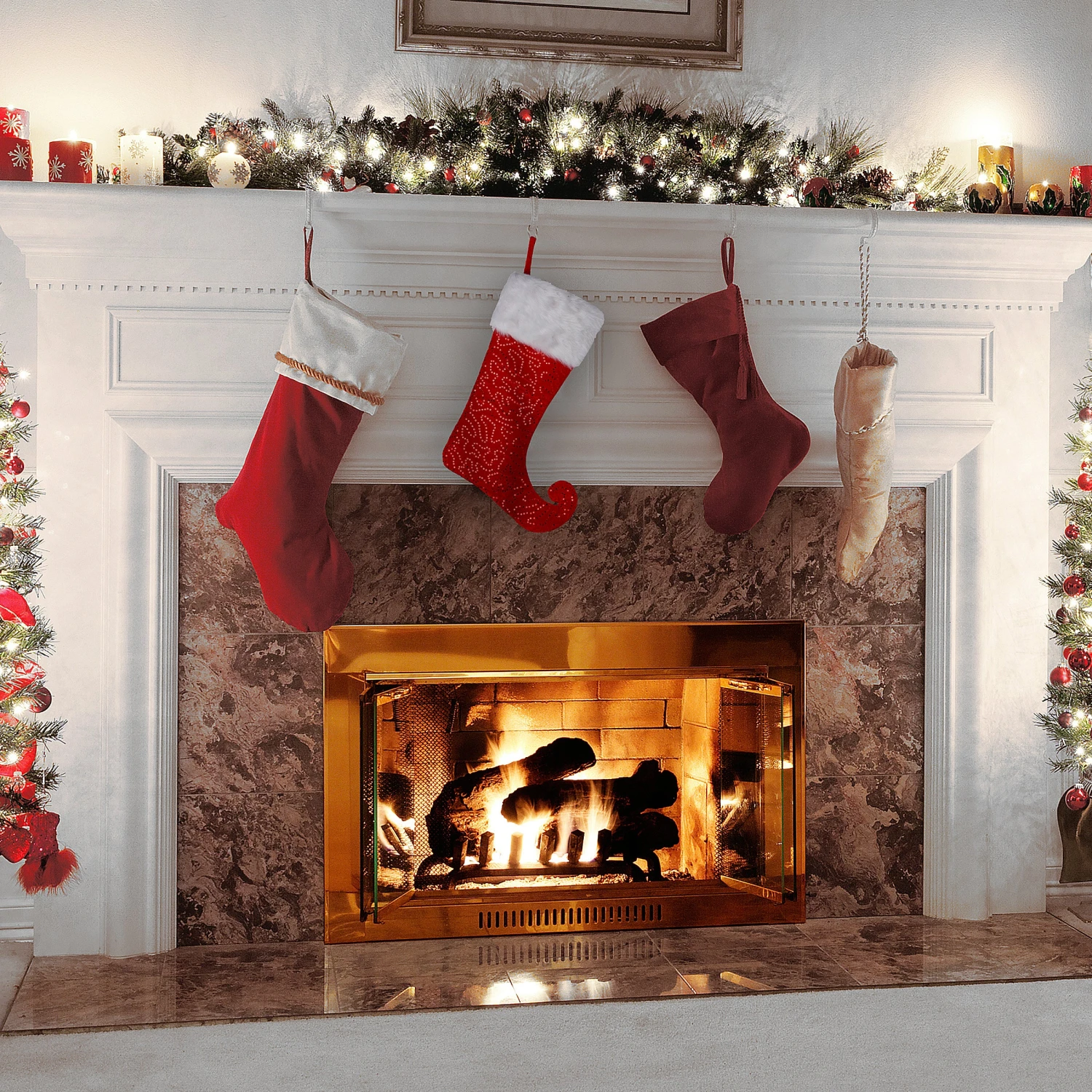 21 In. General Store Collection Jester Style Red Stocking 2 21 In. General Store Collection Jester Style Red Stocking - Image 2