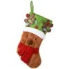 20 In. Be Merry Collection Novelty Teddy Bear Christmas Stocking, Red Scarf And Green Hat