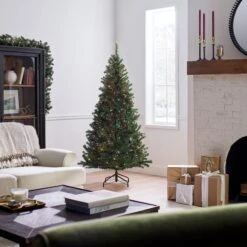 6 Ft. Pre-Lit Aspen Spruce Slim Tree With Multicolor Lights -Christmas Trees Sales AP7 301 60 Lifestyle