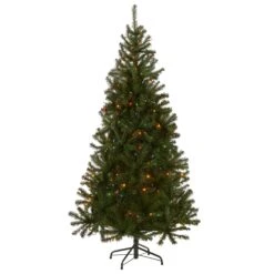 6 Ft. Pre-Lit Aspen Spruce Slim Tree With Multicolor Lights -Christmas Trees Sales AP7 301 60 Silo