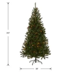 6 Ft. Pre-Lit Aspen Spruce Slim Tree With Multicolor Lights -Christmas Trees Sales AP7 301 60 Silo Dim