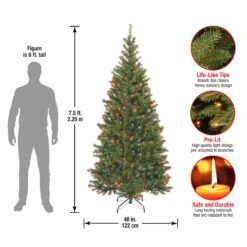 7.5 Ft. Pre-Lit Aspen Spruce Slim Tree With Multicolor Lights 26 7.5 Ft. Pre-Lit Aspen Spruce Slim Tree With Multicolor Lights -Christmas Trees Sales AP7 301 75 Dim