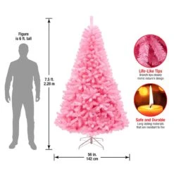 7.5 Ft. Color Pop Pink Tree 9 7.5 Ft. Color Pop Pink Tree -Christmas Trees Sales AR100 POPPK 75 Dim