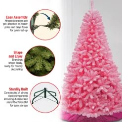 7.5 Ft. Color Pop Pink Tree 10 7.5 Ft. Color Pop Pink Tree -Christmas Trees Sales AR100 POPPK 75 Features