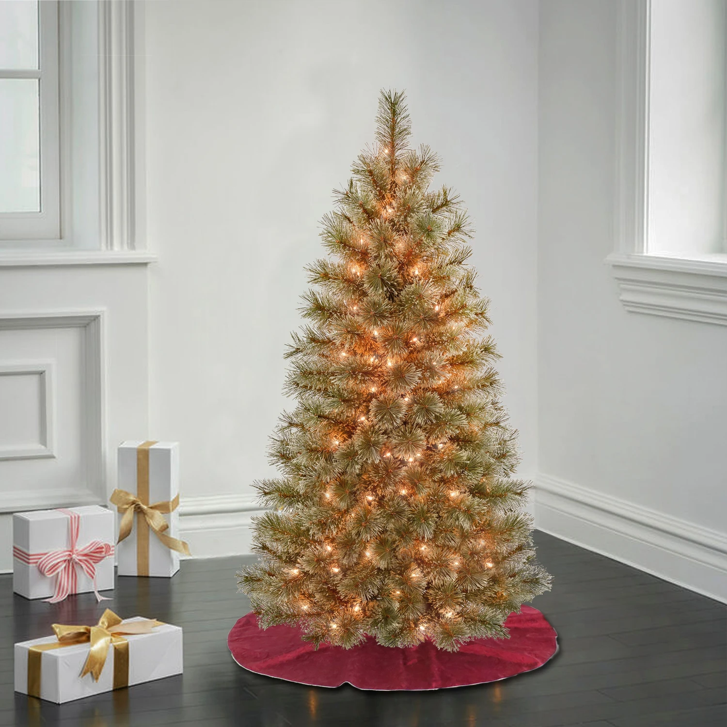 4.5 Ft. Pre-Lit Arcadia Pine Cashmere Tree With Clear Lights 2 4.5 Ft. Pre-Lit Arcadia Pine Cashmere Tree With Clear Lights - Image 2