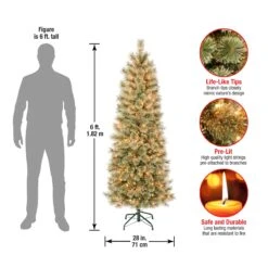 6 Ft. Pre-Lit Arcadia Pine Cashmere Slim Tree With Clear Lights -Christmas Trees Sales ARC100 304 60 Dim