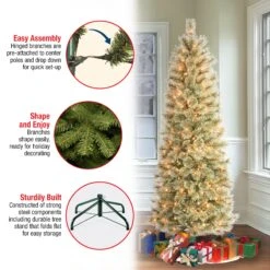 6 Ft. Pre-Lit Arcadia Pine Cashmere Slim Tree With Clear Lights -Christmas Trees Sales ARC100 304 60 Features