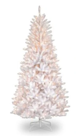 6.5 Ft. Pre-Lit Asbury White Fir Slim Tree