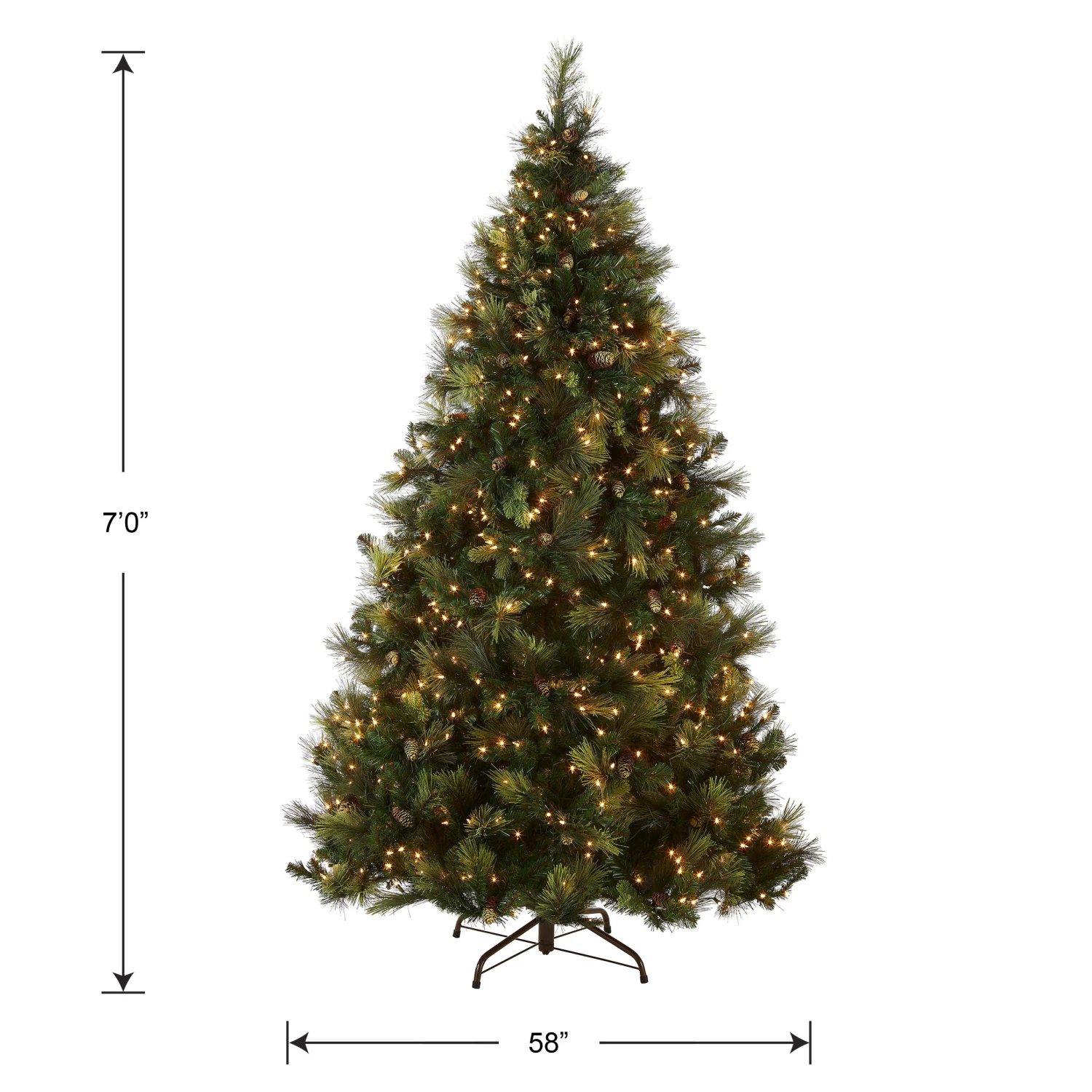 7 Ft. Pre-Lit Carolina Pine Tree With Clear Lights 5 7 Ft. Pre-Lit Carolina Pine Tree With Clear Lights - Image 5
