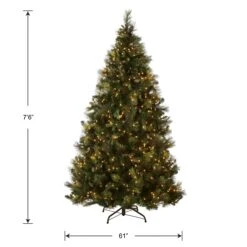 7.5 Ft. Pre-Lit Carolina Pine Tree With 750 Clear Lights 12 7.5 Ft. Pre-Lit Carolina Pine Tree With 750 Clear Lights -Christmas Trees Sales CAP3 306 75 Silo Dim
