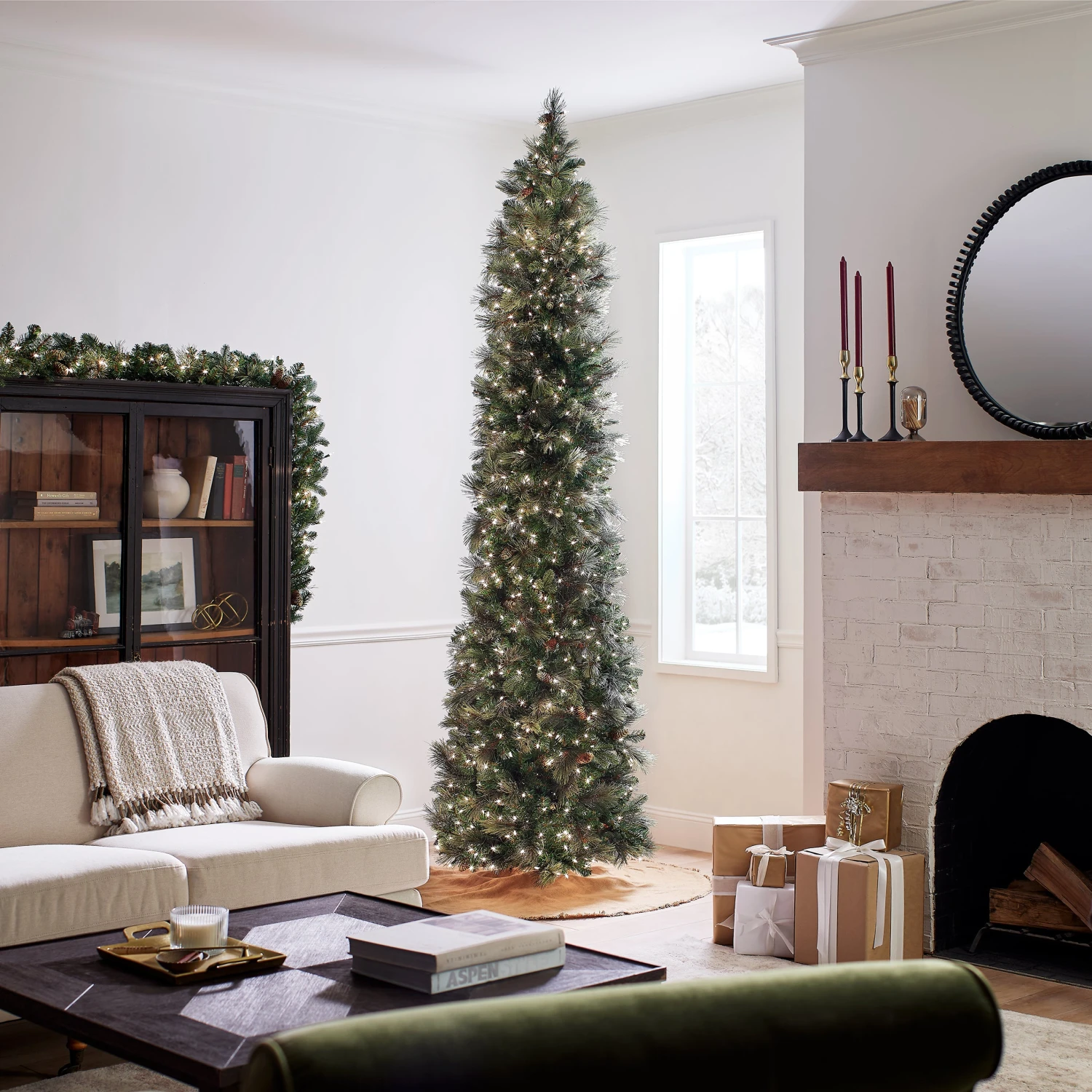 10 Ft.Pre-Lit Carolina Pine Slim Tree With Clear Lights 7 10 Ft.Pre-Lit Carolina Pine Slim Tree With Clear Lights - Image 7