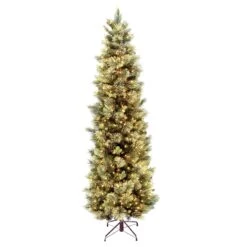 7.5 Ft. Pre-Lit Carolina Pine Slim Tree With Clear Lights