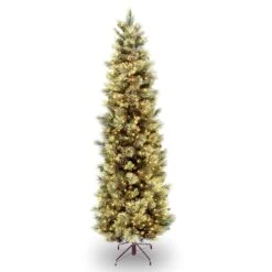9 Ft. Pre-Lit Carolina Pine Slim Tree With Clear Lights