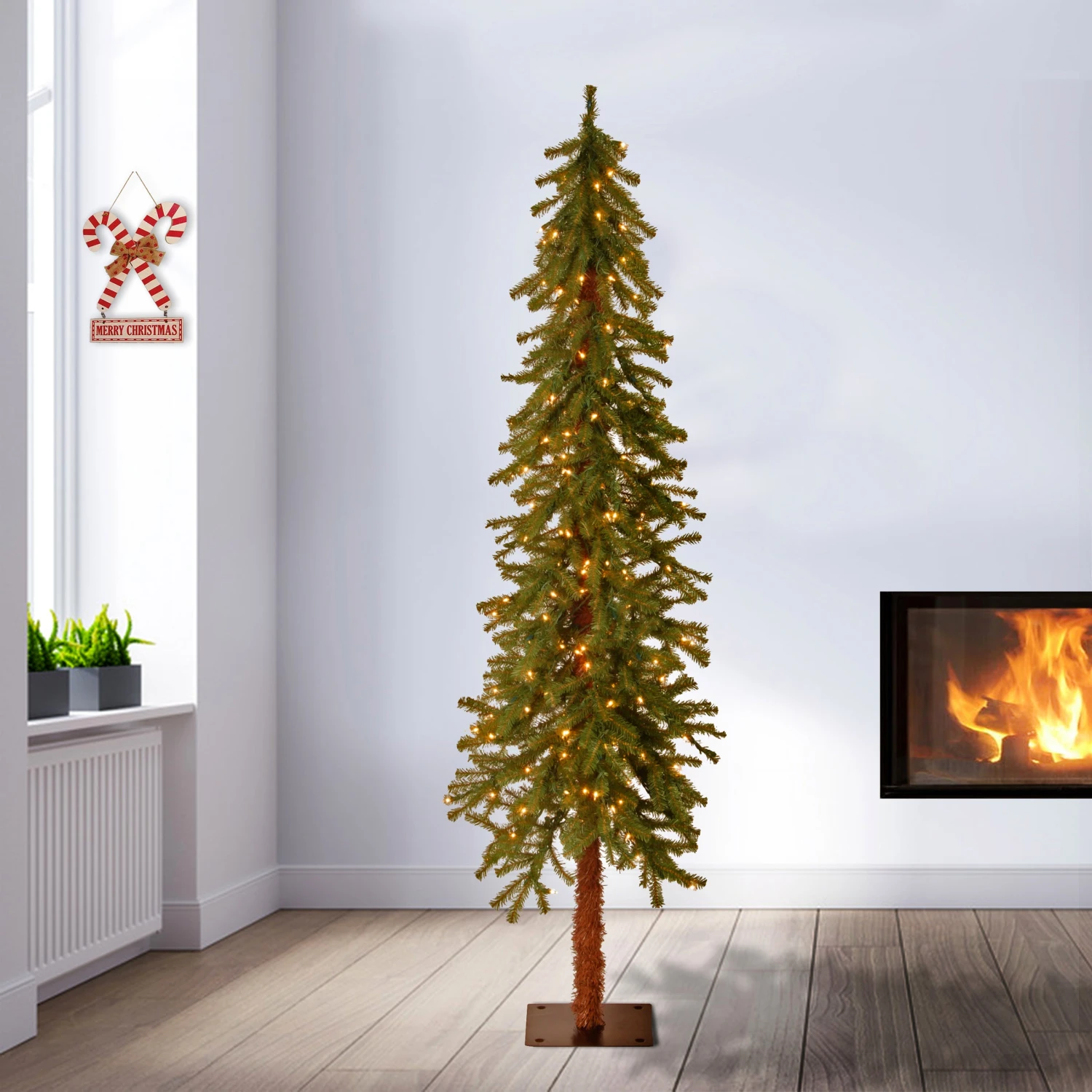 6 Ft. Pre-Lit Hickory Cedar Tree With Clear Lights 12 6 Ft. Pre-Lit Hickory Cedar Tree With Clear Lights - Image 12