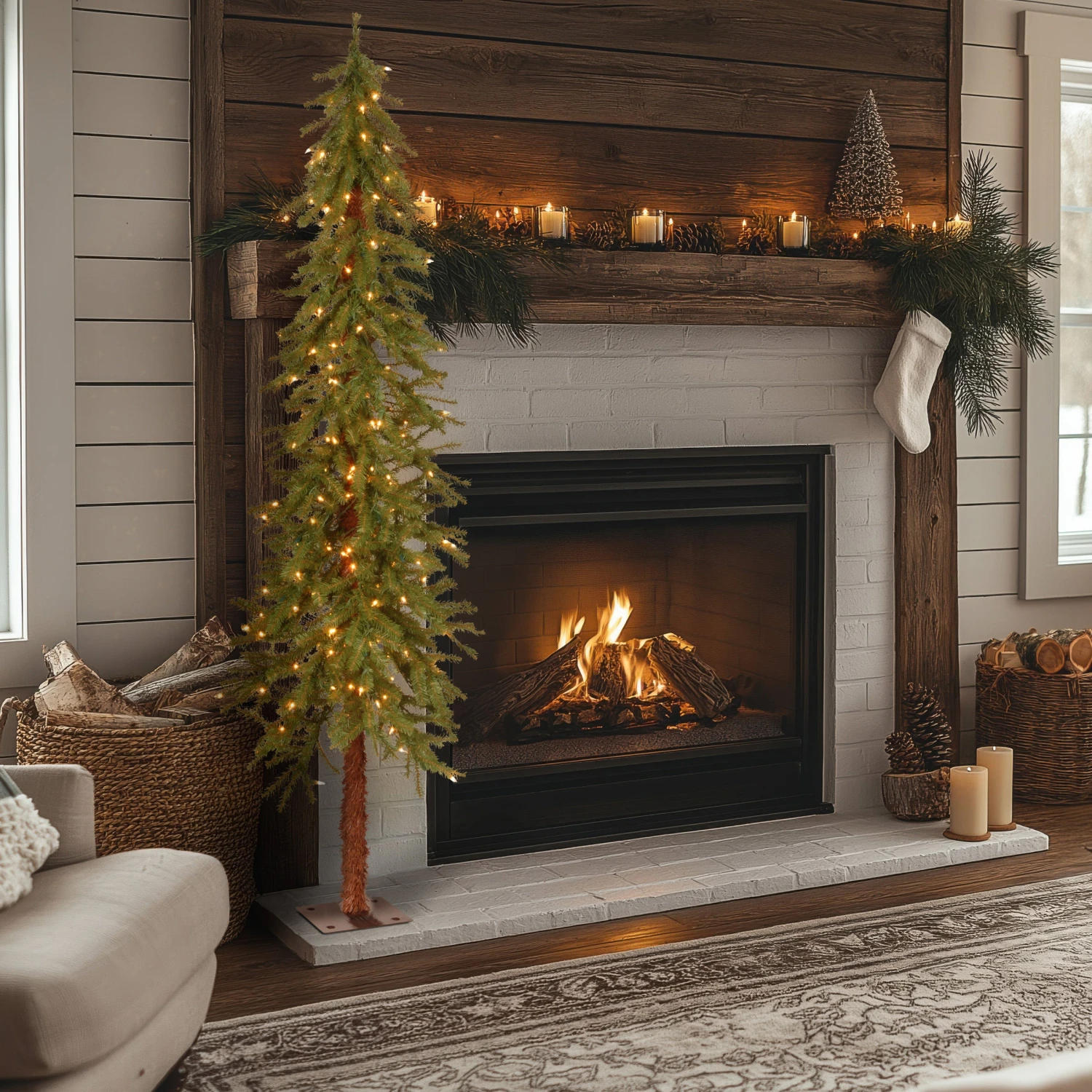 6 Ft. Pre-Lit Hickory Cedar Tree With Clear Lights 2 6 Ft. Pre-Lit Hickory Cedar Tree With Clear Lights - Image 2