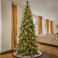 9 Ft. Pre-Lit Charleston Pine Slim Tree With Clear Lights 9 9 Ft. Pre-Lit Charleston Pine Slim Tree With Clear Lights -Christmas Trees Sales CHR3 304 90 2