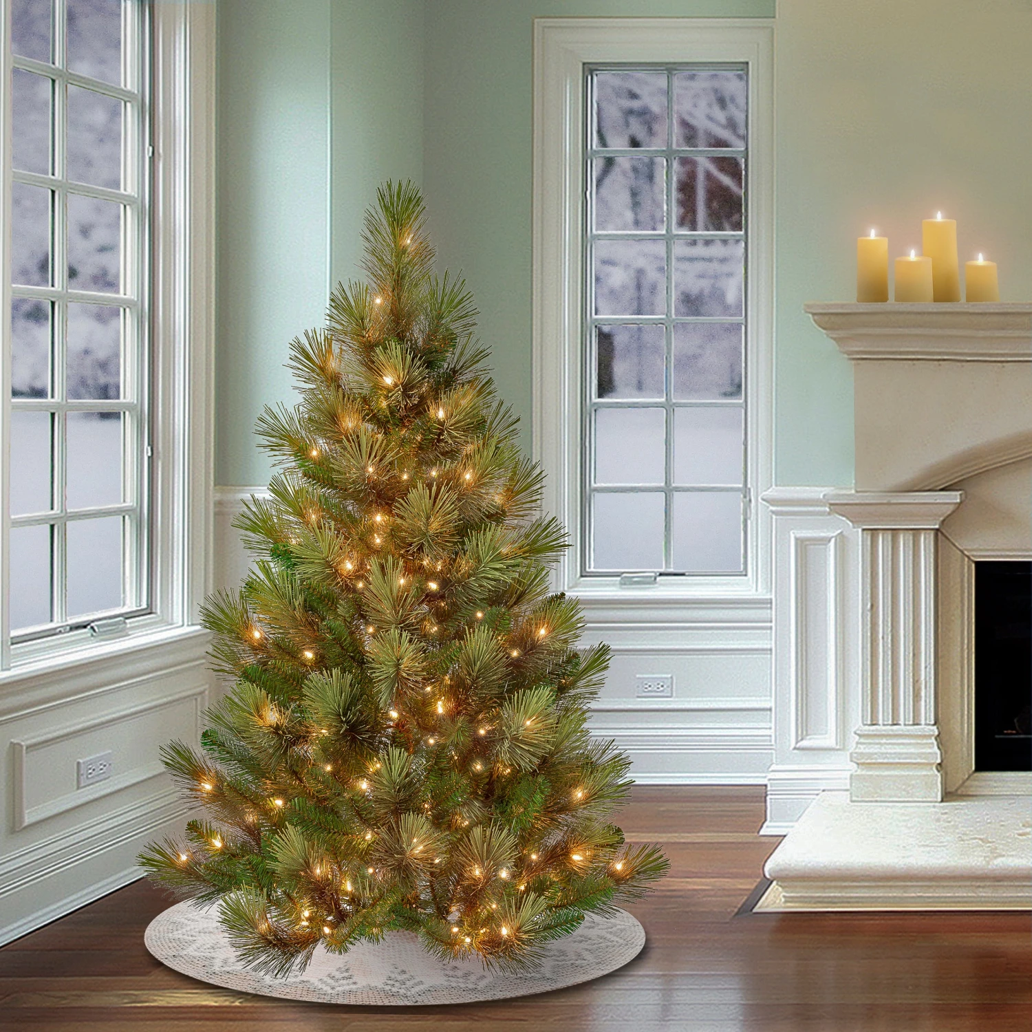 4.5 Ft. Pre-Lit Charleston Pine Tree With Clear Lights 2 4.5 Ft. Pre-Lit Charleston Pine Tree With Clear Lights - Image 2