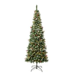 7.5 Ft. Pre-Lit Cullen Slim Tree With Warm White LED Lights