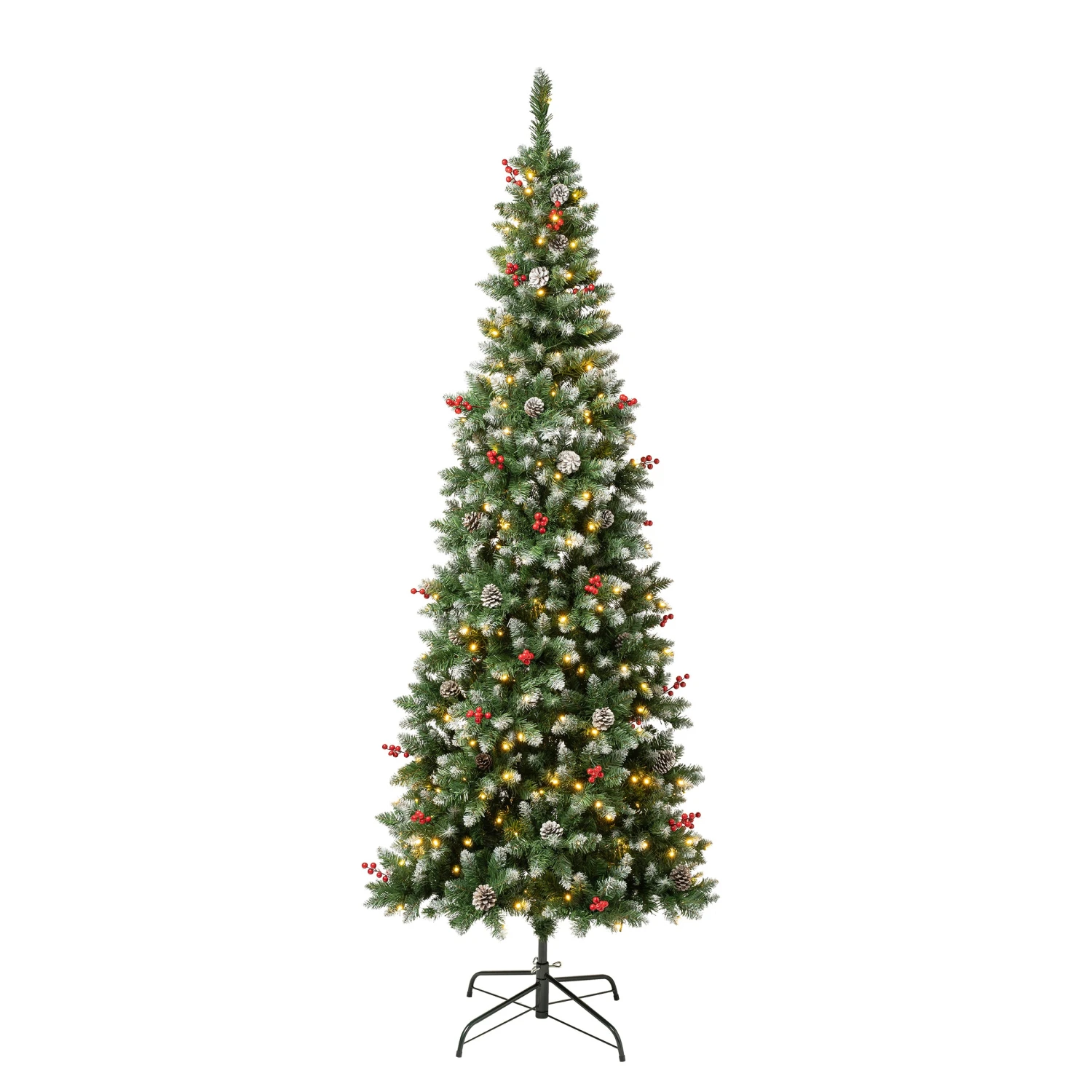 7.5 Ft. Pre-Lit Cullen Slim Tree With Warm White LED Lights 1 7.5 Ft. Pre-Lit Cullen Slim Tree With Warm White LED Lights