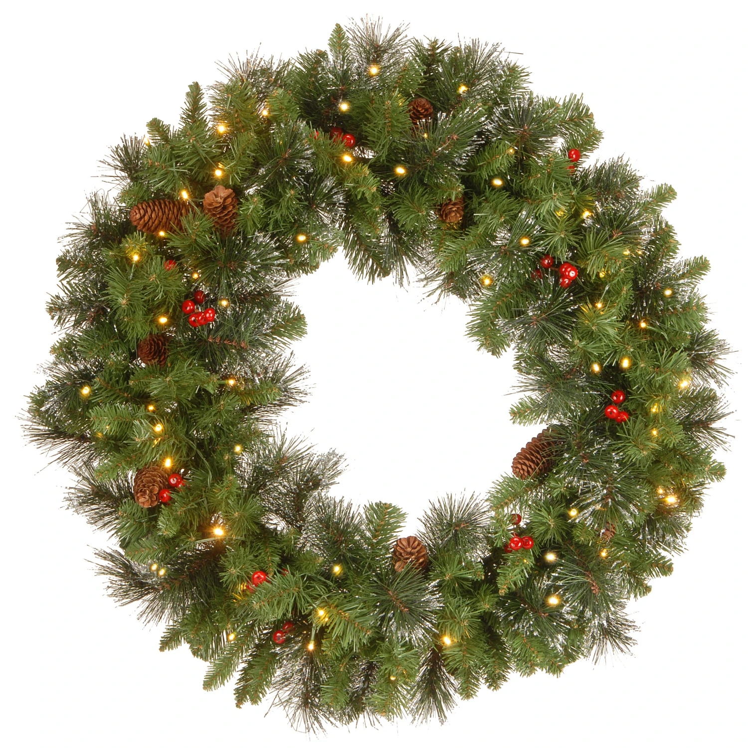 30 In. Pre-Lit Crestwood Spruce Wreath With Twinkly LED Lights 1 30 In. Pre-Lit Crestwood Spruce Wreath With Twinkly LED Lights