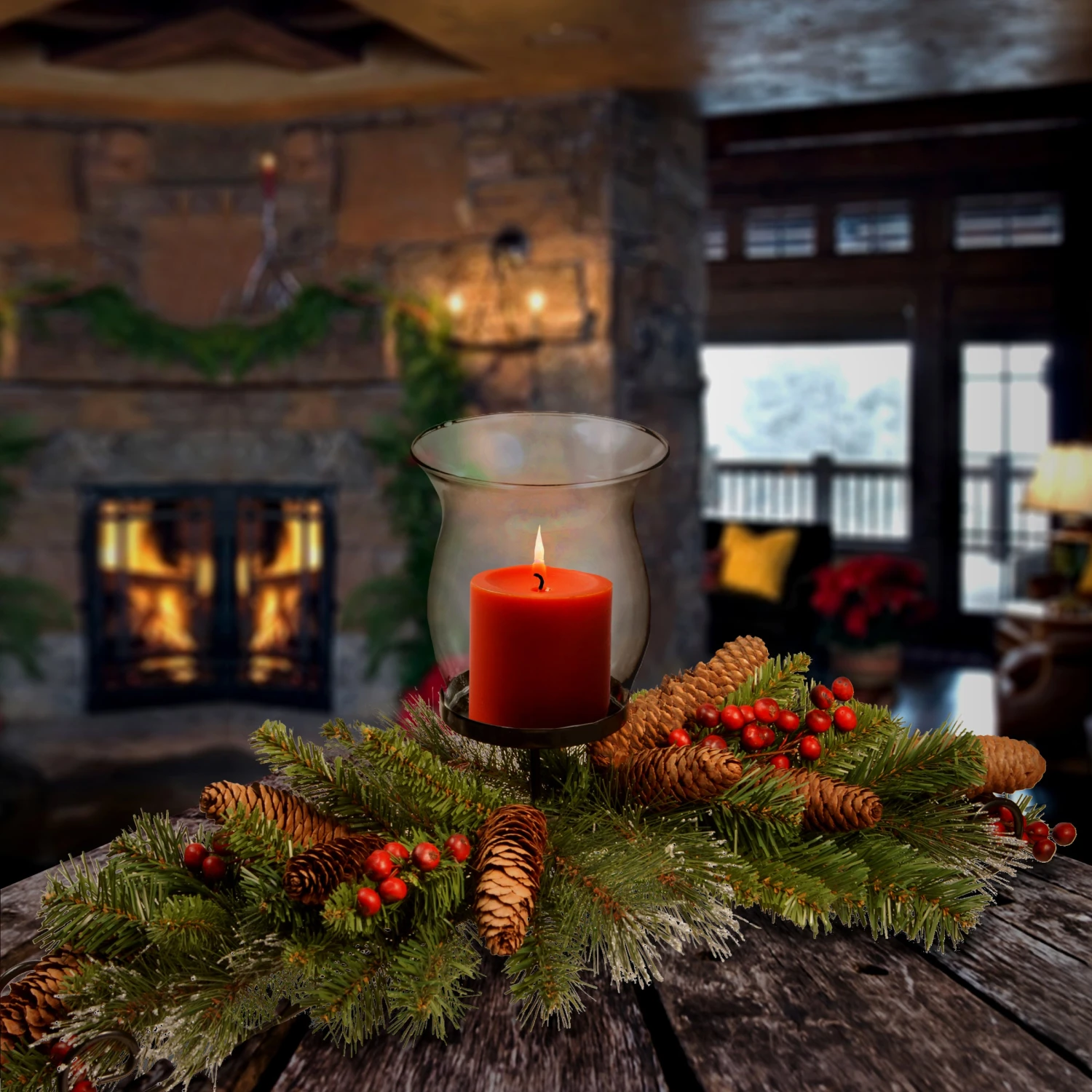 30 In. Crestwood Spruce Centerpiece And Candle Holder 2 30 In. Crestwood Spruce Centerpiece And Candle Holder - Image 2