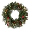 24 In. Pre-Lit Crestwood Spruce Wreath With Clear Lights - Plug In