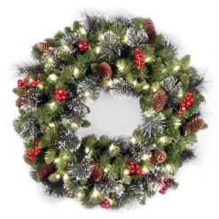 24 In. Pre-Lit Crestwood Spruce Wreath With Warm White LED Lights 6 24 In. Pre-Lit Crestwood Spruce Wreath With Warm White LED Lights -Christmas Trees Sales CW7 306 24W B1 605eda88 05e7 4d55 b66c 5c708fe7bdd7