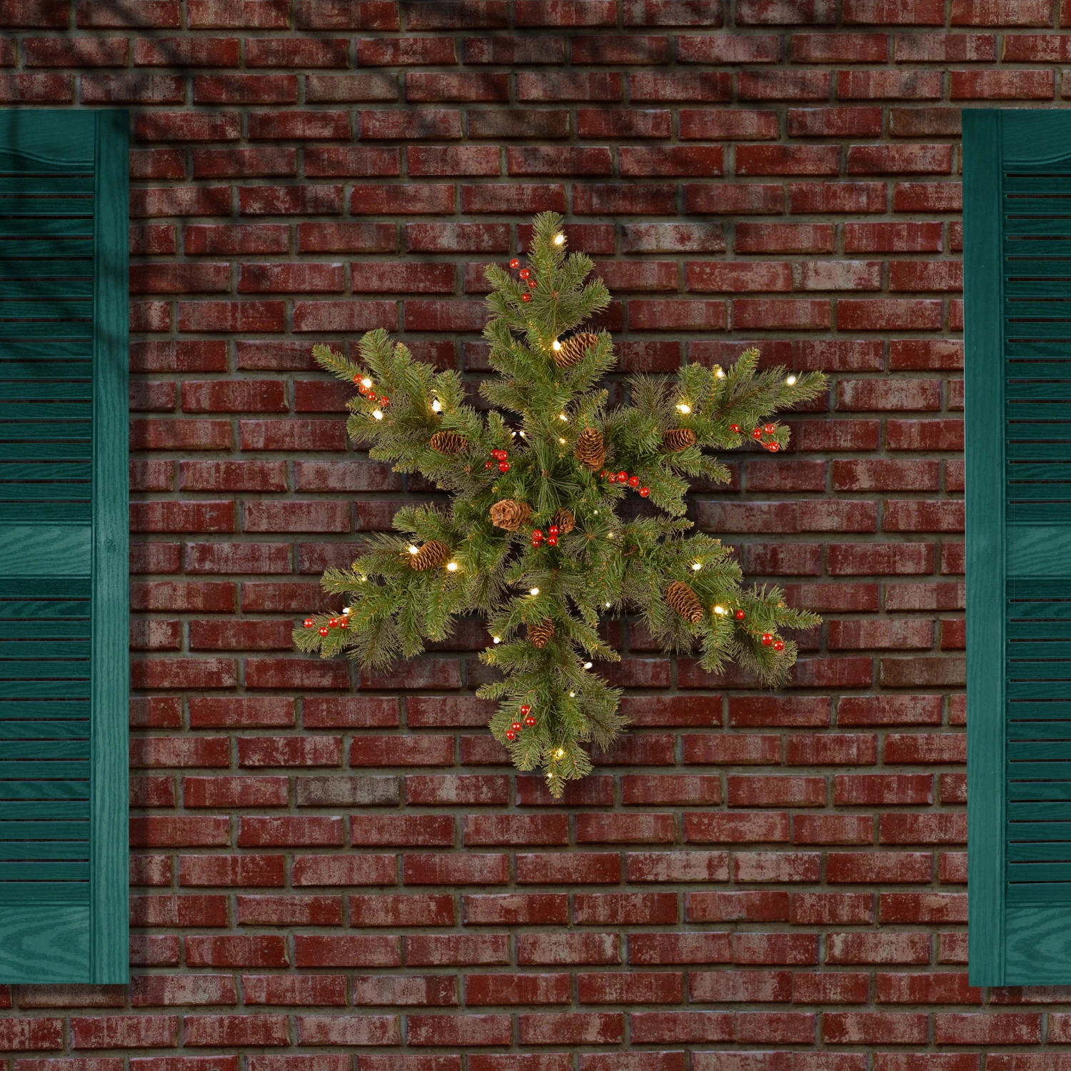 32 In. Pre-Lit Crestwood SpruceSnowflake With Warm White LED Lights 2 32 In. Pre-Lit Crestwood SpruceSnowflake With Warm White LED Lights - Image 2