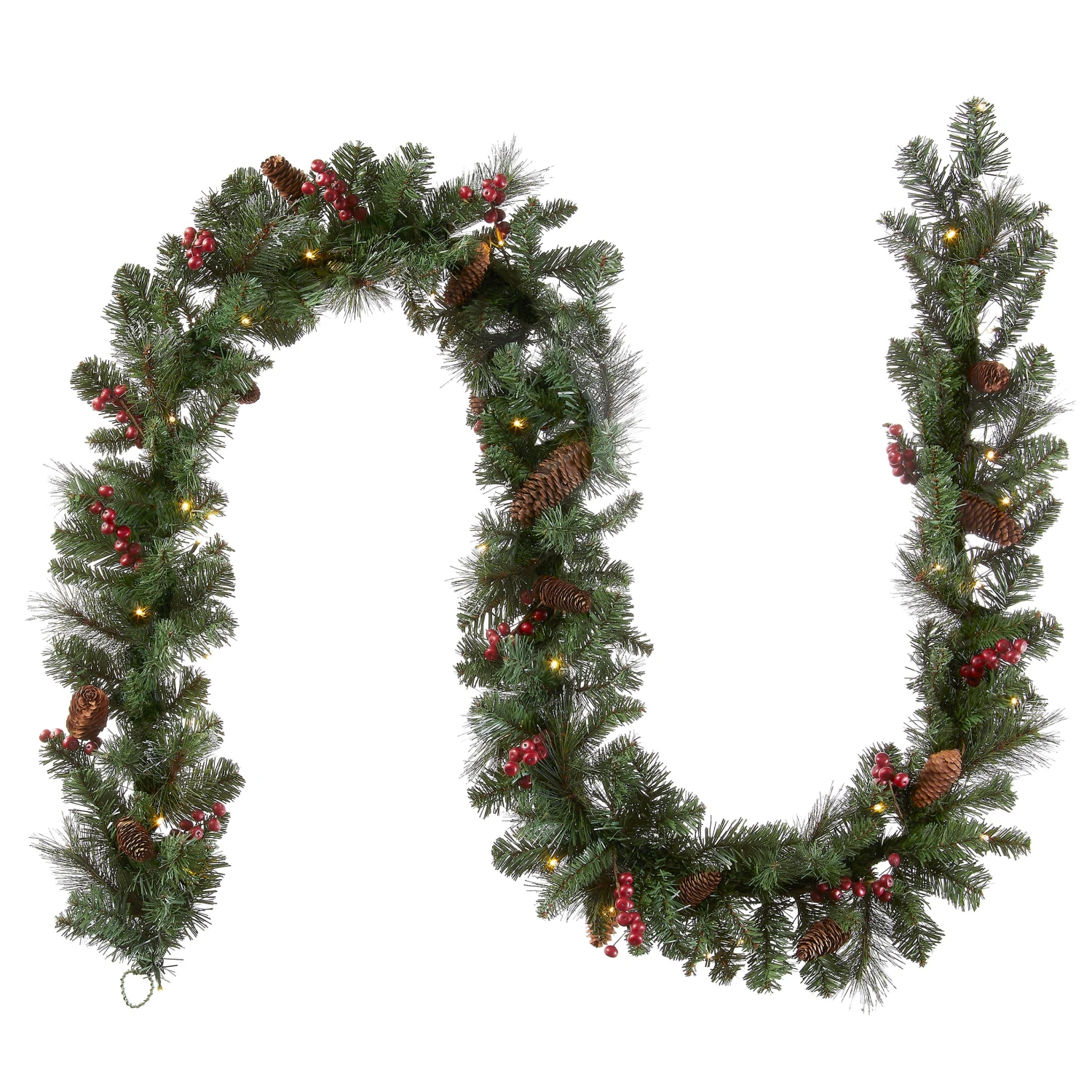 9 Ft. Pre-Lit Crestwood Spruce Garland With Clear Lights 1 9 Ft. Pre-Lit Crestwood Spruce Garland With Clear Lights
