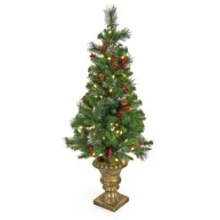 4 Ft. Pre-Lit Crestwood Spruce Tree With Warm White LED Lights