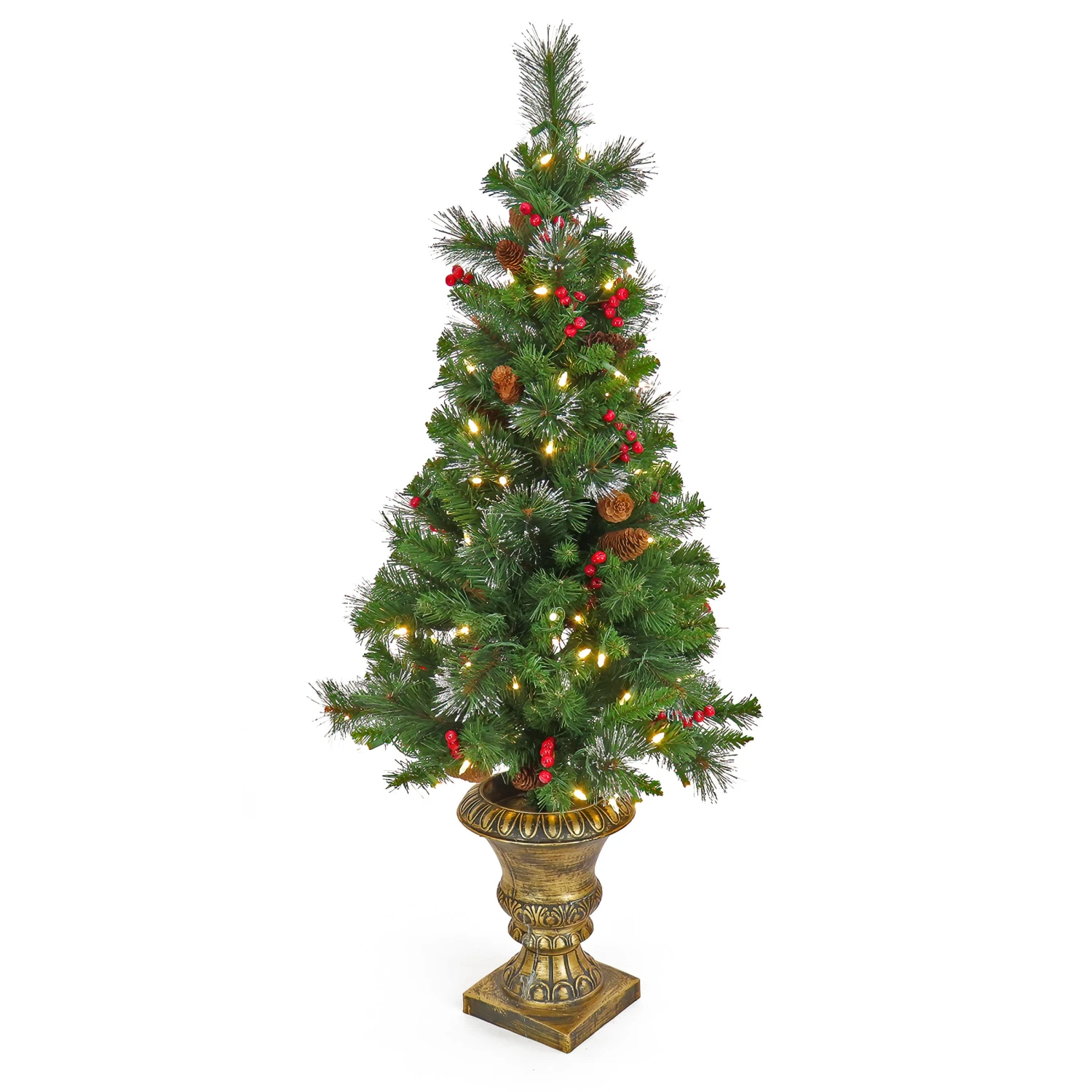 4 Ft. Pre-Lit Crestwood Spruce Tree With Warm White LED Lights 1 4 Ft. Pre-Lit Crestwood Spruce Tree With Warm White LED Lights