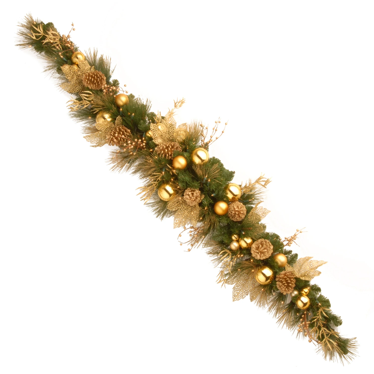 6 Ft. Pre-Lit Decorative Collection Elegance Swag With Clear Lights 1 6 Ft. Pre-Lit Decorative Collection Elegance Swag With Clear Lights