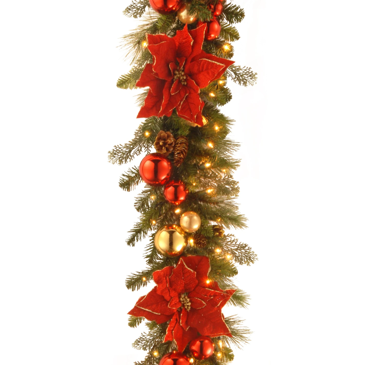 9 Ft. Pre-Lit Decorative Collection Holiday Garland With Clear Lights 1 9 Ft. Pre-Lit Decorative Collection Holiday Garland With Clear Lights