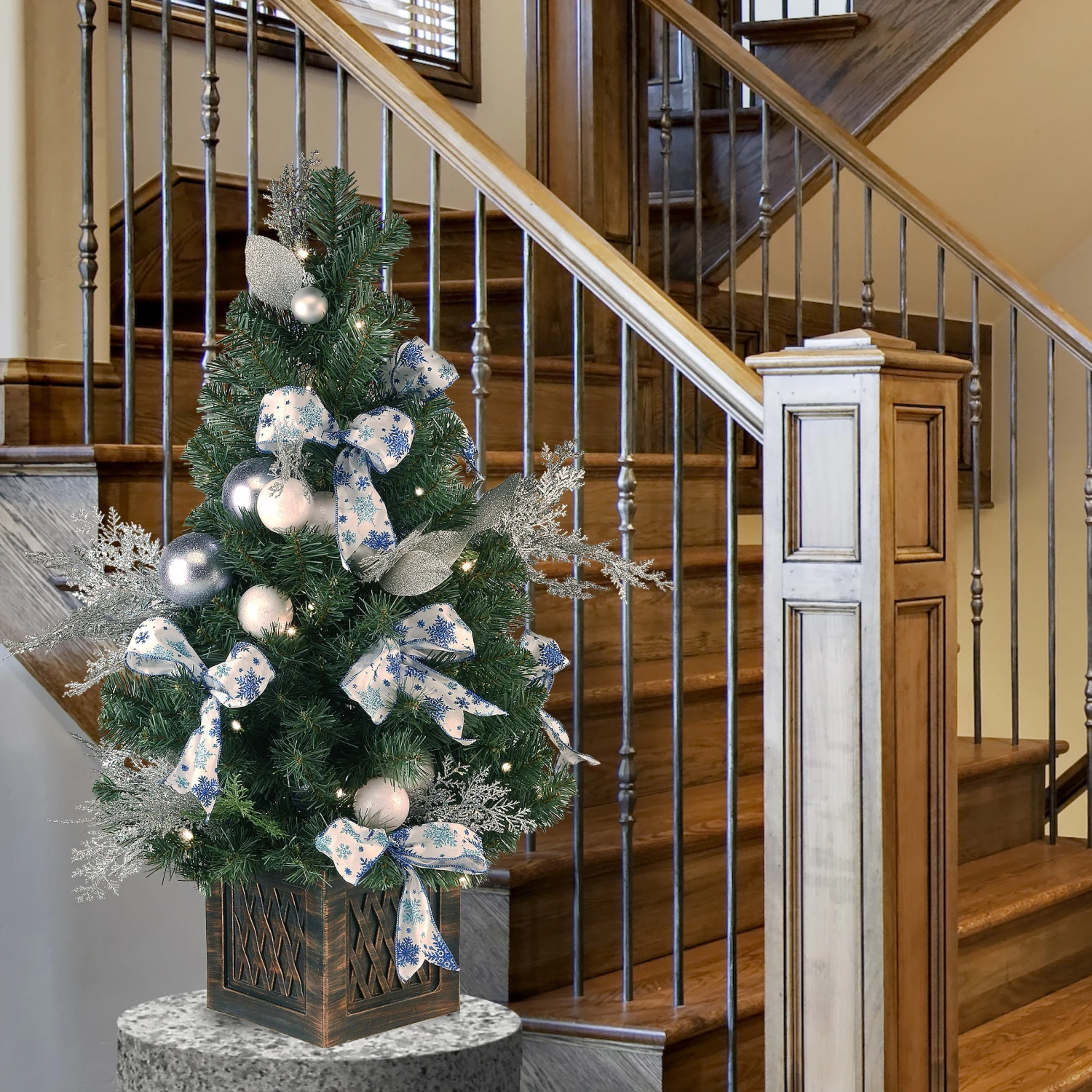 40 In. Pre-Lit Decorative Collection Ornament Tree With Clear Lights 2 40 In. Pre-Lit Decorative Collection Ornament Tree With Clear Lights - Image 2