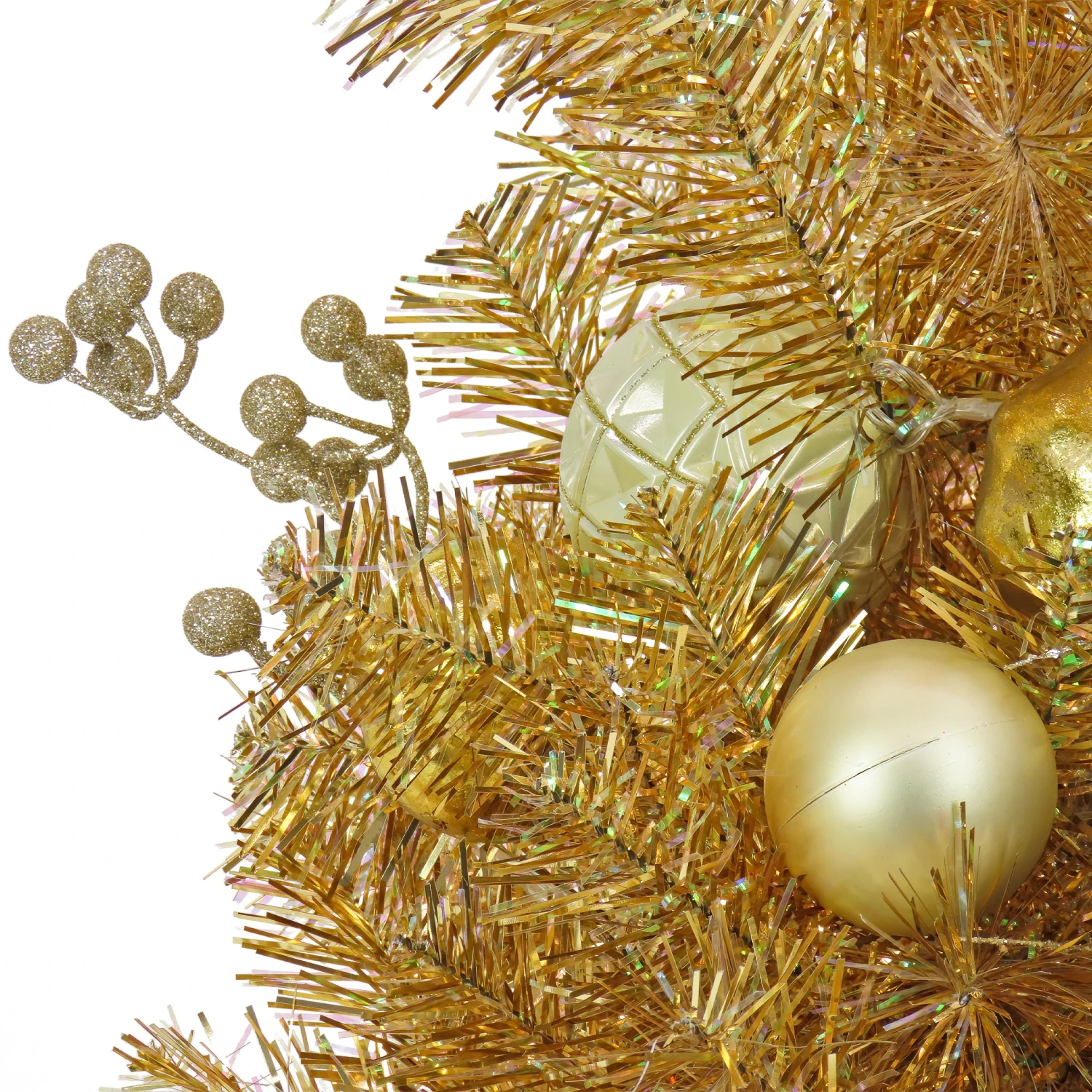 36 In. Christmas Be Merry Decorated Gold Tree With Warm White LED Lights 3 36 In. Christmas Be Merry Decorated Gold Tree With Warm White LED Lights - Image 3