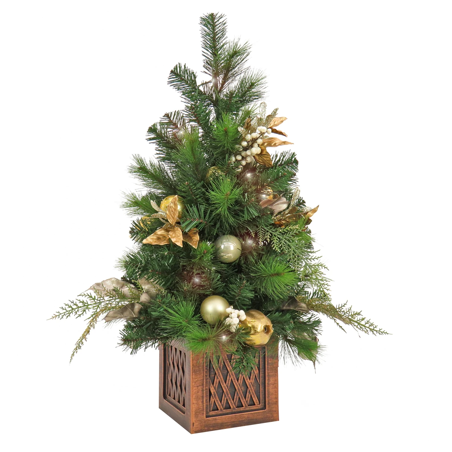 3 Ft. Pre-Lit Yuletide Glam Tree With Warm White LED Lights 1 3 Ft. Pre-Lit Yuletide Glam Tree With Warm White LED Lights