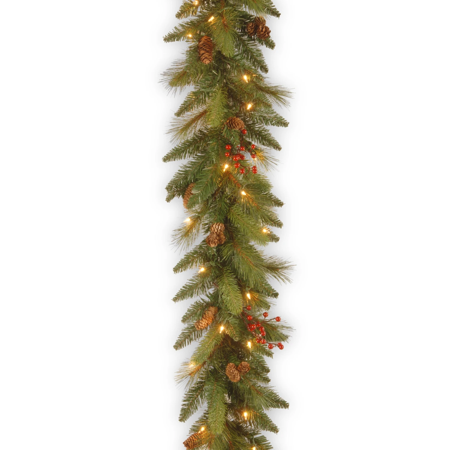 6 Ft. Pre-Lit Long Needle Pine Cone Garland With Clear Lights 1 6 Ft. Pre-Lit Long Needle Pine Cone Garland With Clear Lights