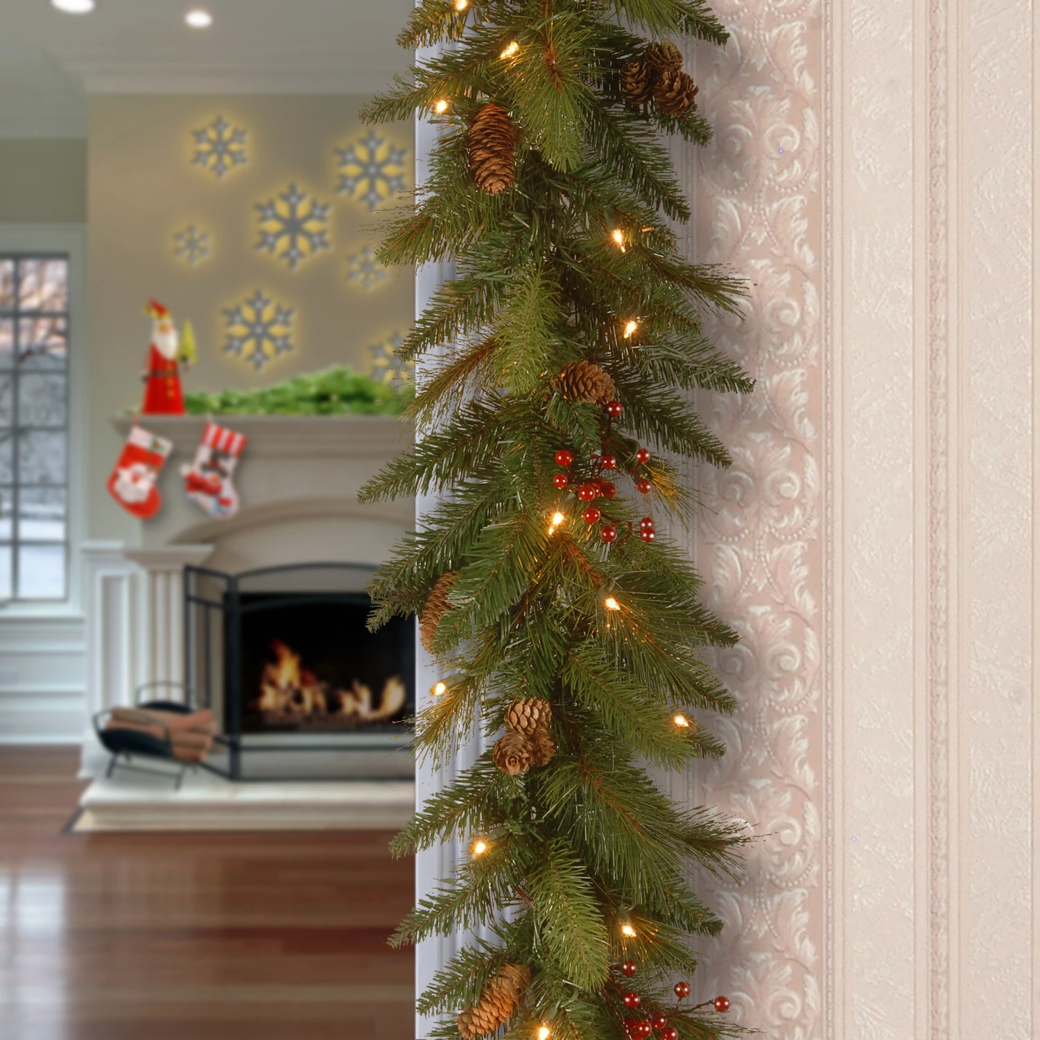 6 Ft. Pre-Lit Long Needle Pine Cone Garland With Clear Lights 2 6 Ft. Pre-Lit Long Needle Pine Cone Garland With Clear Lights - Image 2