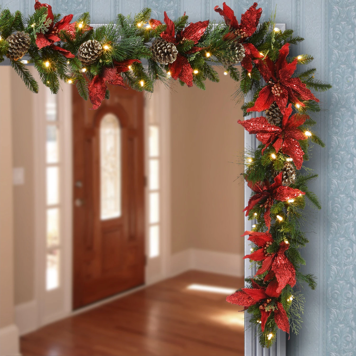 9 Ft. Pre-Lit Decorative Collection Garland With Clear Lights 3 9 Ft. Pre-Lit Decorative Collection Garland With Clear Lights - Image 3