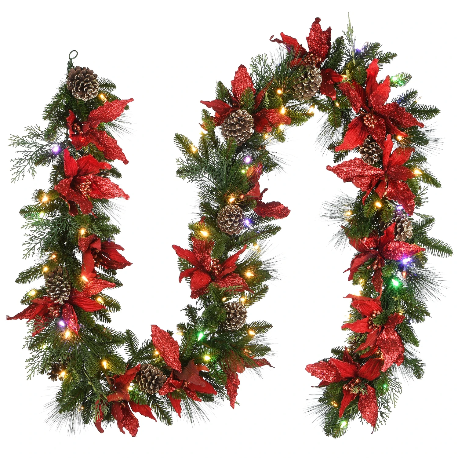 9 Ft. Pre-Lit Decorative Collection Garland With Clear Lights 4 9 Ft. Pre-Lit Decorative Collection Garland With Clear Lights - Image 4